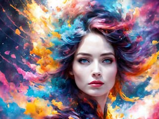 Beautiful fantasy abstract portrait of a beautiful woman.