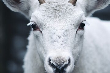 Wall Mural - Close up of face of white deer