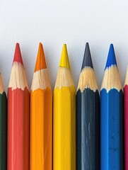 Poster - Colorful Pencils on White Wall