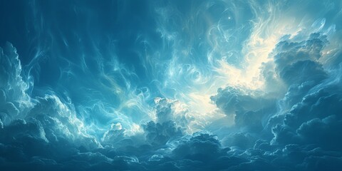Canvas Print - surreal sky filled with luminous clouds and ethereal light, ideal for fantasy and dreamscape scenes.
