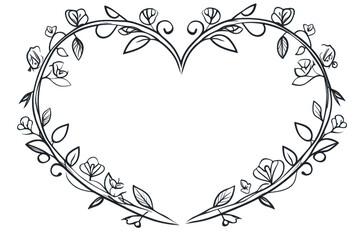 Poster - Floral heart-shaped frame illustration