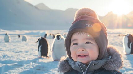 Canvas Print - child in the snow