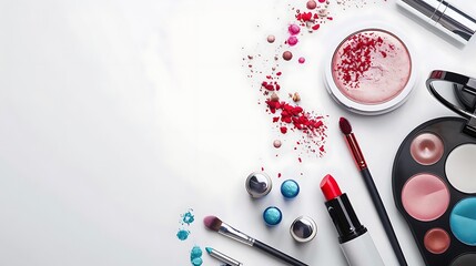 Makeup Products on White Surface