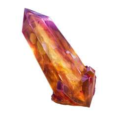 Wall Mural - A glowing crystal shard on transparent background