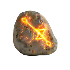 Wall Mural - A glowing rune stone on transparent background