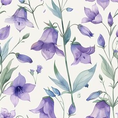 Wall Mural - Natural floral seamless pattern with watercolors. Natural floral print. Stock illustration. Surface background and wallpaper design.