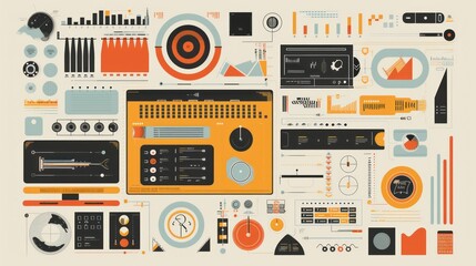 a retro-themed infographic with bold typography and iconography