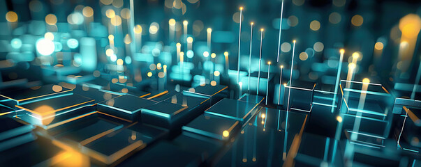 Wall Mural - digital background perfect for tech processes, neural networks, artificial intelligence, data transf