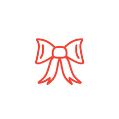 Sticker - hand drawn red bow ribbon