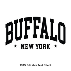 Poster - Buffalo text effect vector. Editable college t-shirt design printable text effect vector