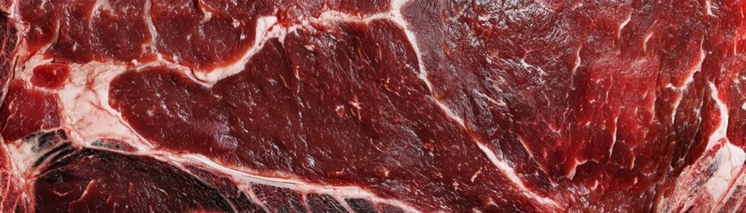 Wall Mural - Intricate Marbling Patterns on Close-up Steak, Premium Beef Texture Details