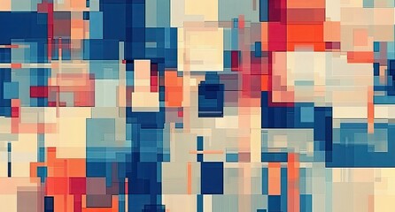 Abstract Colorful Pixelated Art