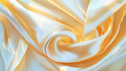 Canvas Print - A piece of fabric with a swirl pattern in a bright yellow color