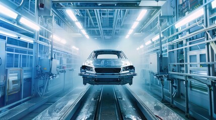 automated painting process in automotive manufacturing