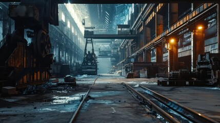 Wall Mural - Heavy machinery in a steel manufacturing environment