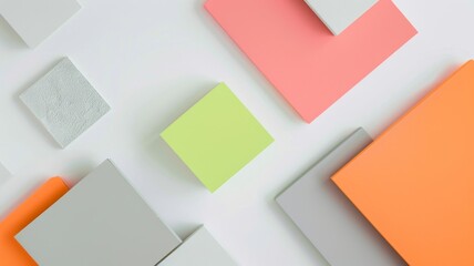 Wall Mural - abstract background wallpaper. geometric shapes in various shades of grey, pink and orange. vector p