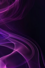 Wall Mural - abstract background wallpaper. purple glowing smoke line on black, aroma sticks vapor blured. flowin