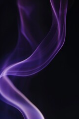 Wall Mural - Abstract background wallpaper. purple glowing smoke line on black, aroma sticks vapor blured. Flowing wave lines. Futuristic technology concept. digital dynamic elegant flow, technology concept