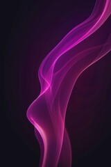 Wall Mural - abstract background wallpaper. purple glowing smoke line on black, aroma sticks vapor blured. flowin