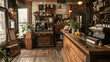 © Matthias - Cozy local shop with wooden checkout counter and vintage cash register