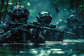 Special Forces Soldiers in Jungle Mission