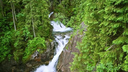 Wall Mural - Waterfall in the mountains. wodogrzmoty mickiewicza. Tatra Mountains, Poland.