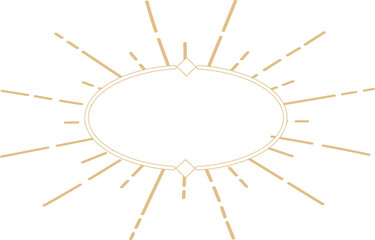 Wall Mural - golden celestial minimal esoteric frame, thin line border, mystyc linear decoration