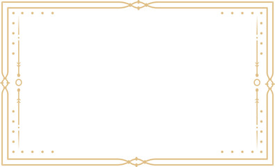 Wall Mural - golden celestial minimal esoteric frame, thin line border, mystyc linear decoration