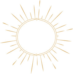 Wall Mural - golden celestial minimal esoteric frame, thin line border, mystyc linear decoration
