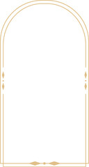 Wall Mural - golden celestial minimal esoteric frame, thin line border, mystyc linear decoration