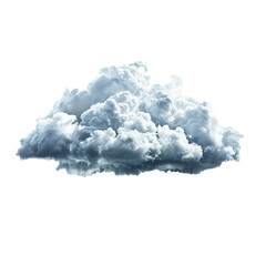 A large fluffy cloud floating gracefully  on transparent background cutout, PNG file.