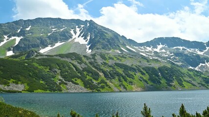 Wall Mural - Beautiful mountain lake. Five Polish Ponds Valley.