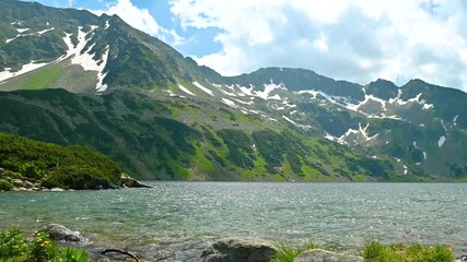 Wall Mural - Beautiful mountain lake. Five Polish Ponds Valley.