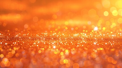 Wall Mural - Abstract Orange Glitter Bokeh Background.