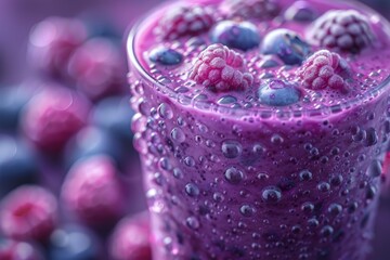 Wall Mural - Close-up of a fresh berry smoothie