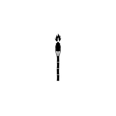 Canvas Print - Burning tiki torch icon isolated on white background