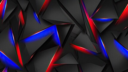 Poster - Black background with blue and red glowing lines