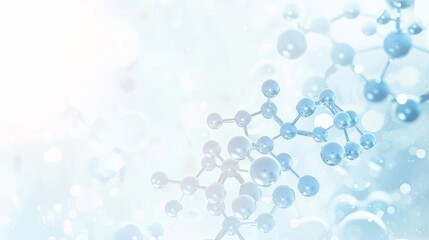 an elegant light blue abstract background that showcases molecular structures, ideal for various sci