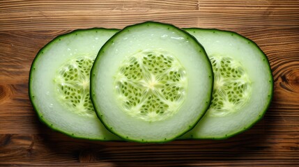 Poster - wooden whole cucumber background