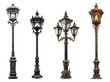 © shivaniii - Set of antique night street lights.