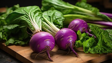 Canvas Print - close purple kohlrabi