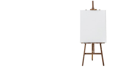 Wall Mural - easel with blank canvas on transparent background