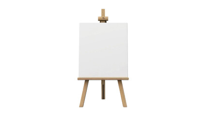 easel with blank canvas on transparent background