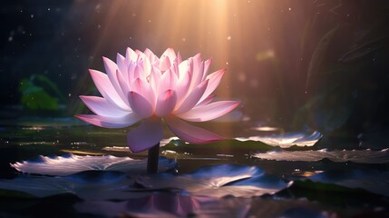 Poster - sunlight water lotus