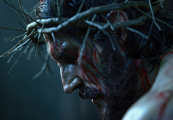 Wall Mural - Jesus Christ with crown of thorns