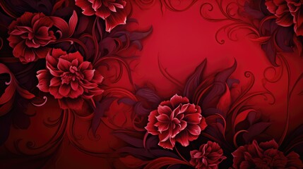 Canvas Print - feminine background pattern red