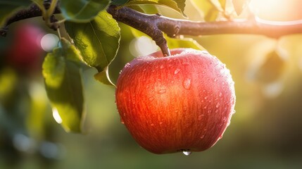 Canvas Print - branch apples on tree