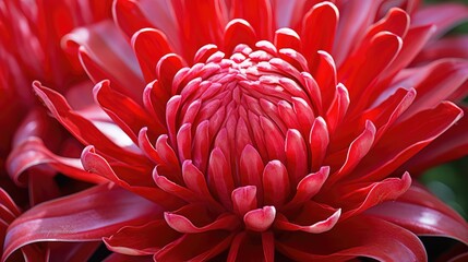 Poster - ginger red tropical flowers