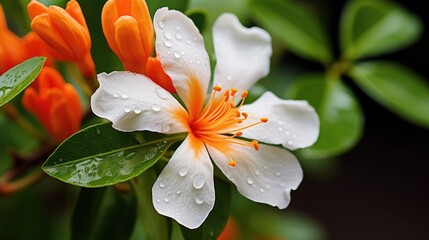 Canvas Print - vibrant orange blossom flower