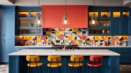 Poster - tile kitchen pattern